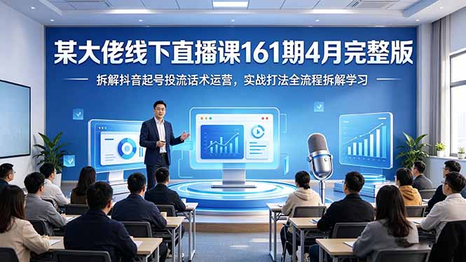 某大佬线下直播课161期4月完整版，拆解抖音起号投流话术运营，实战打法全流程拆解学习-紫橙资源网