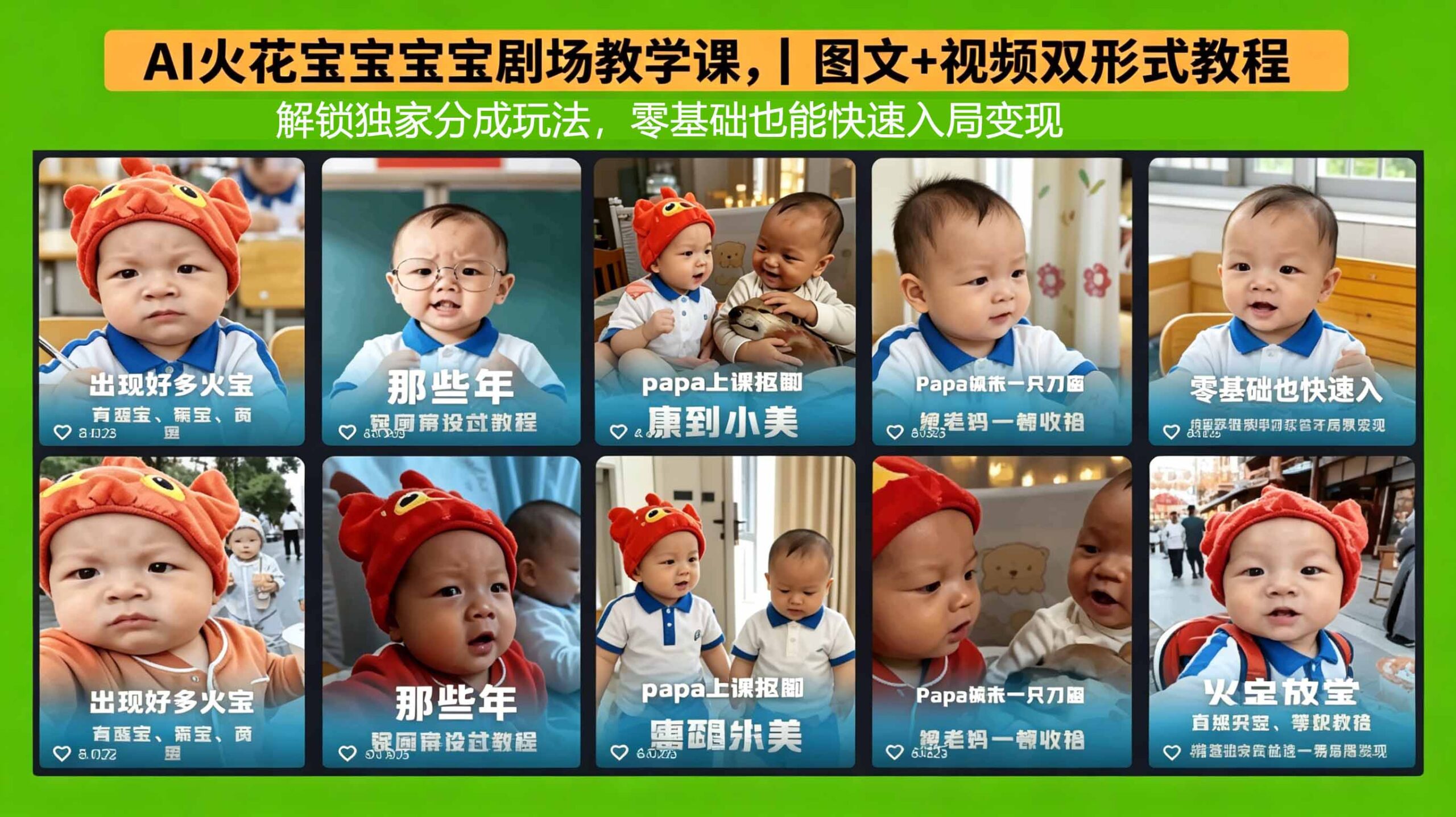 AI火花宝宝宝宝剧场教学课，图文+视频双形式教程，解锁独家分成玩法，零基础也能快速入局变现-紫橙资源网