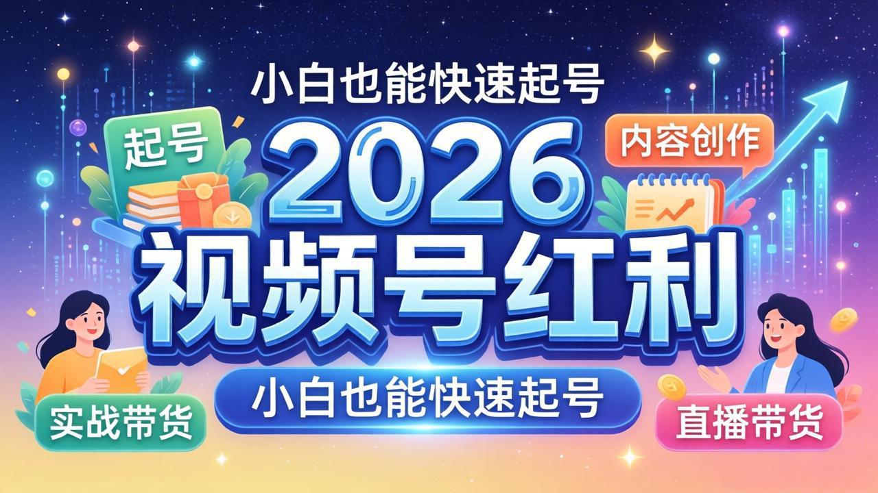 2026视频号红利实战营，大佬亲授起号、内容、直播、IP、投流、私域、矩阵全套落地打法-紫橙资源网
