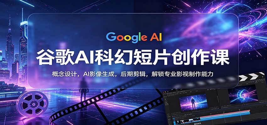 谷歌AI科幻短片创作课：概念设计，AI影像生成，后期剪辑，解锁专业影视制作能力-紫橙资源网