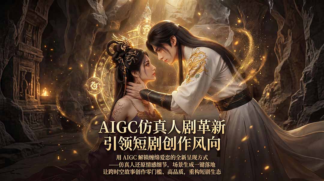 AIGC 仿真人短剧创作革新，解锁仙侠爱恋全新呈现，一键出高质场景，零门槛打造爆款剧集-紫橙资源网