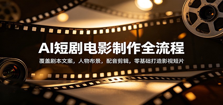 AI短剧电影制作全流程：覆盖剧本文案，人物布景，配音剪辑，零基础打造影视短片-紫橙资源网