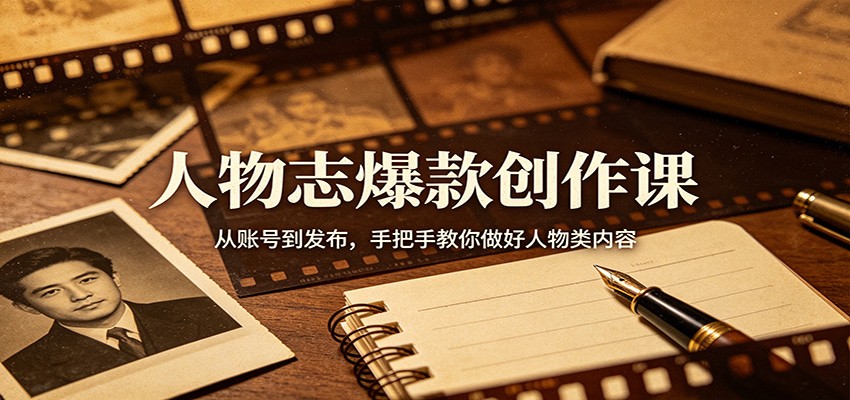 人物志爆款创作课：从账号到发布，手把手教你做好人物类内容-紫橙资源网