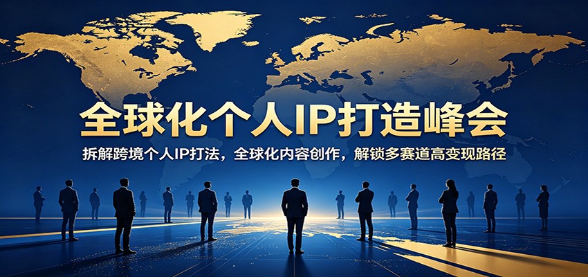 全球化个人IP打造峰会：拆解跨境个人IP打法，全球化内容创作，解锁多赛道高变现路径-紫橙资源网