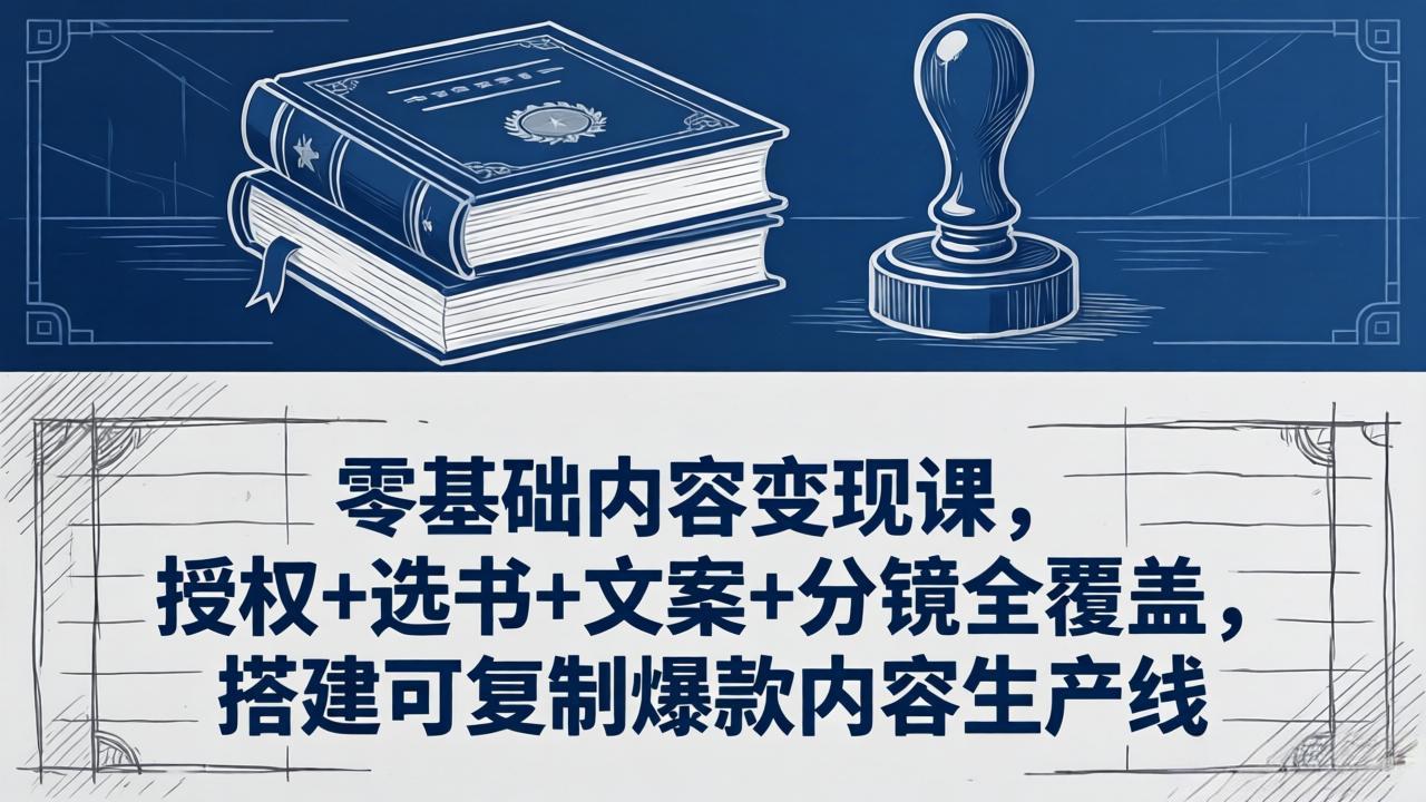 零基础内容变现课，授权+选书+文案+分镜全覆盖，搭建可复制爆款内容生产线-紫橙资源网