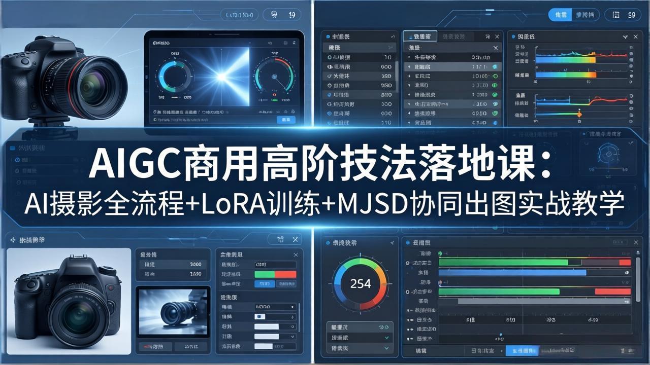 AIGC商用高阶技法落地课：AI摄影全流程+LoRA训练+MJSD协同出图实战教学-紫橙资源网