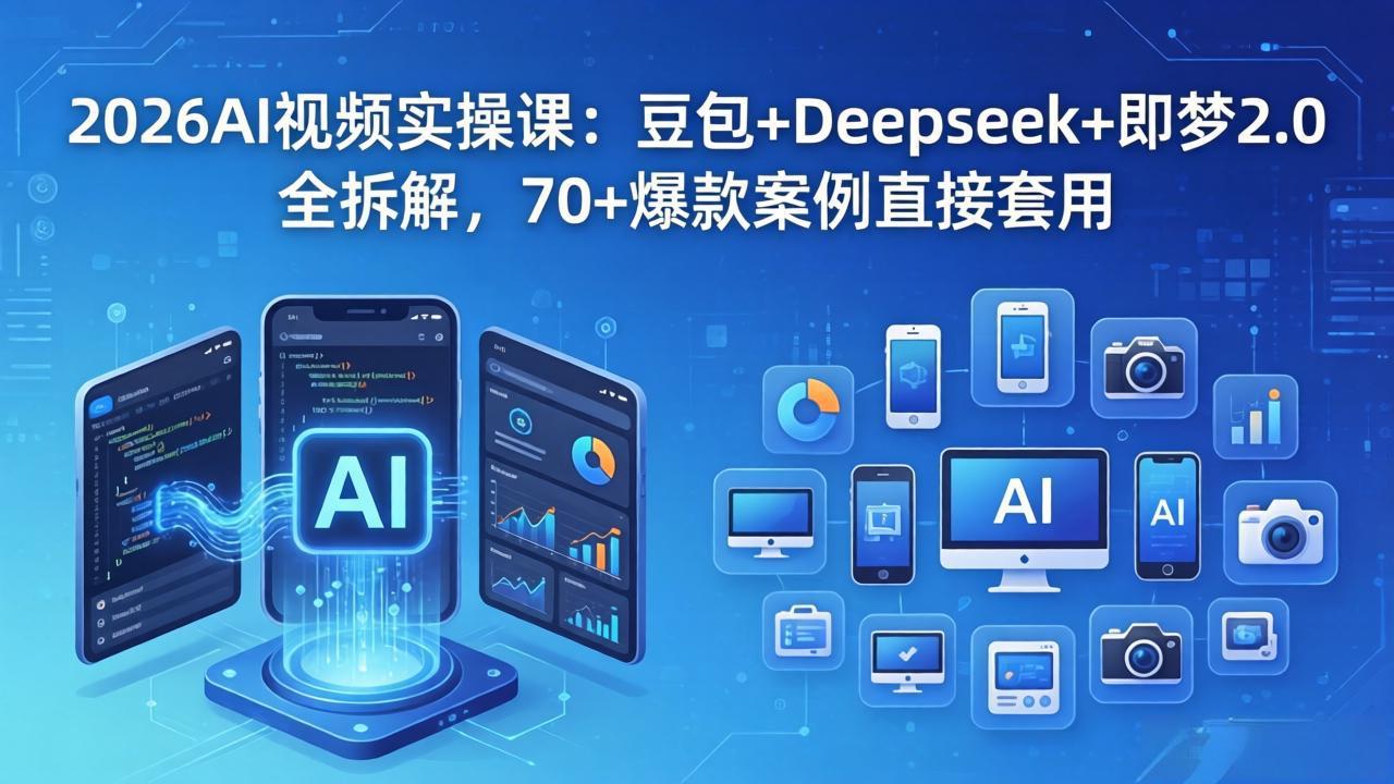 2026AI视频实操课：豆包+Deepseek+即梦2.0全拆解，70+爆款案例直接套用-紫橙资源网
