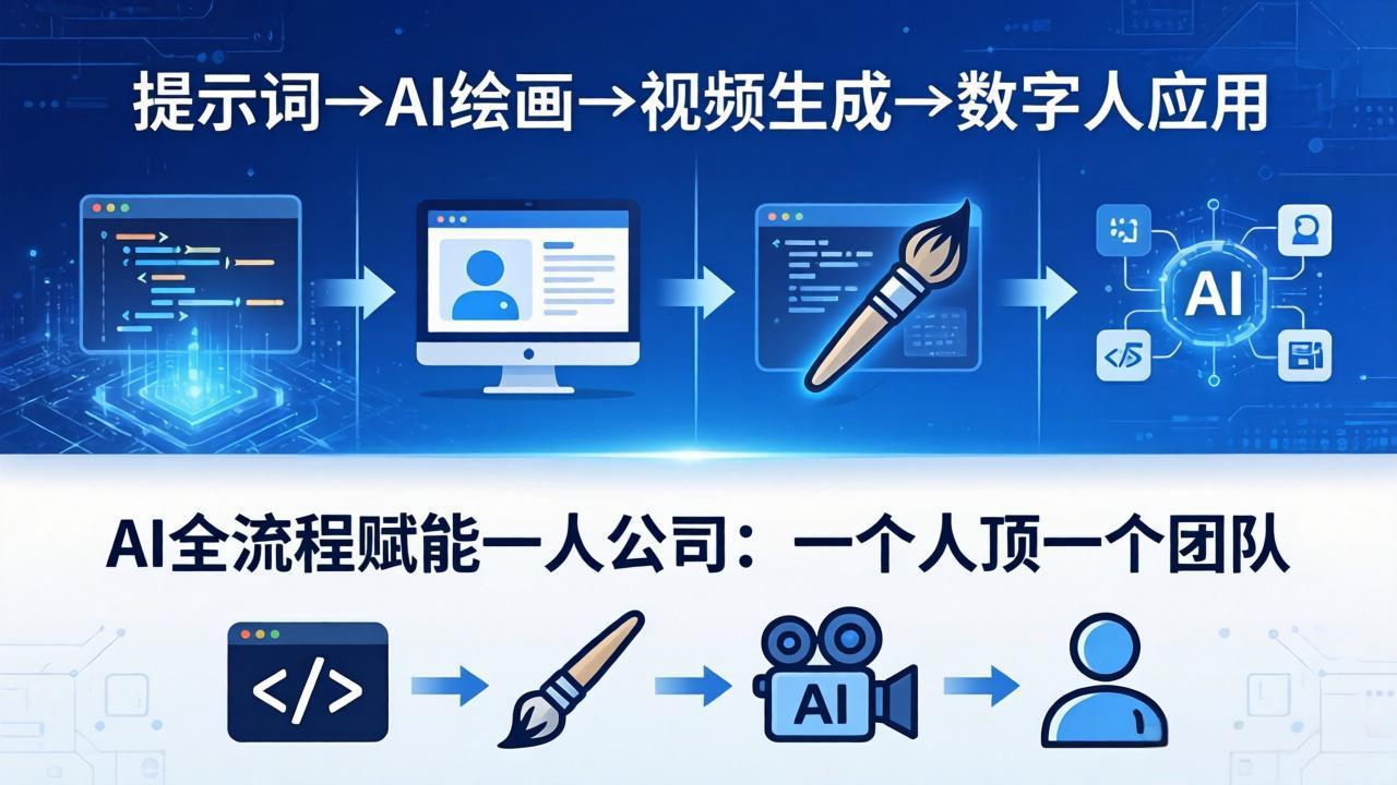 AI全流程赋能一人公司：提示词、绘画、视频、数字人、编程，一个人顶一个团队-紫橙资源网