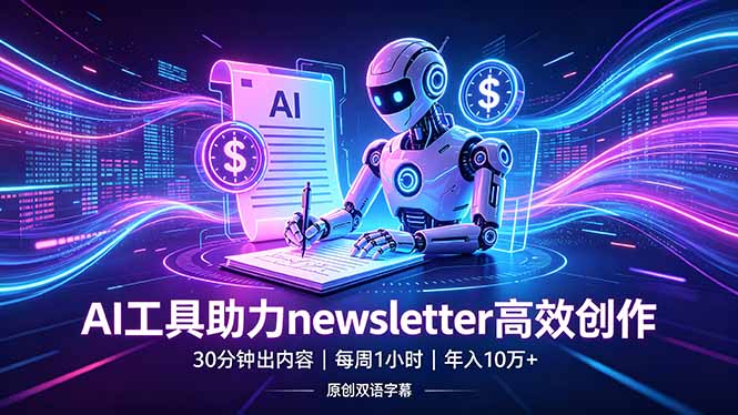 做newsletter怕费时间？AI工具帮你30分钟出内容，每周1小时，年入10万+【原创双语字幕】-紫橙资源网