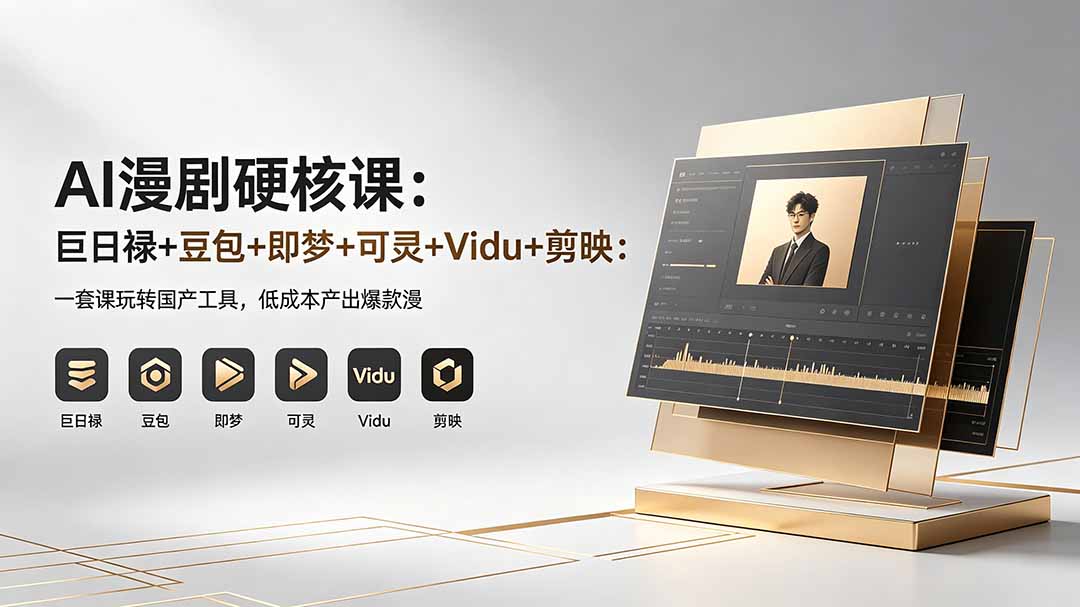 AI漫剧硬核课：巨日禄+豆包+即梦+可灵+Vidu+剪映：一套课玩转国产工具，低成本产出爆款漫剧-紫橙资源网
