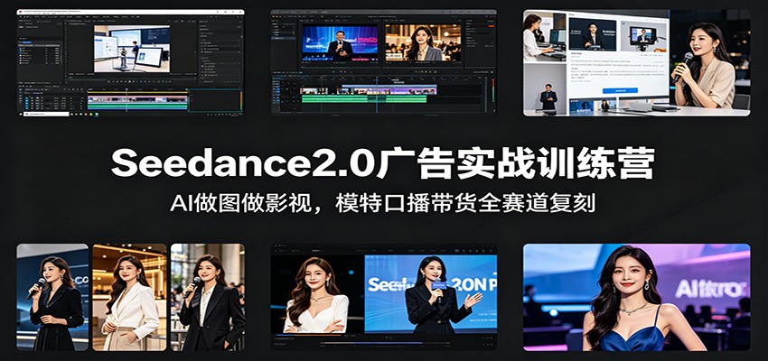 Seedance2.0广告实战训练营：AI做图做影视，模特口播带货全赛道复刻-紫橙资源网