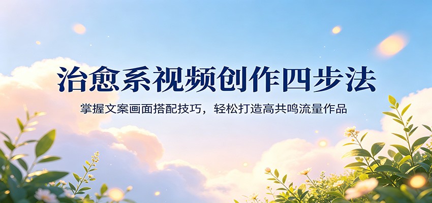 治愈系视频创作四步法：掌握文案画面搭配技巧，轻松打造高共鸣流量作品-紫橙资源网