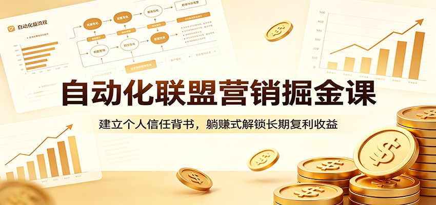 自动化联盟营销掘金课：建立个人信任背书，躺赚式解锁长期复利收益-紫橙资源网