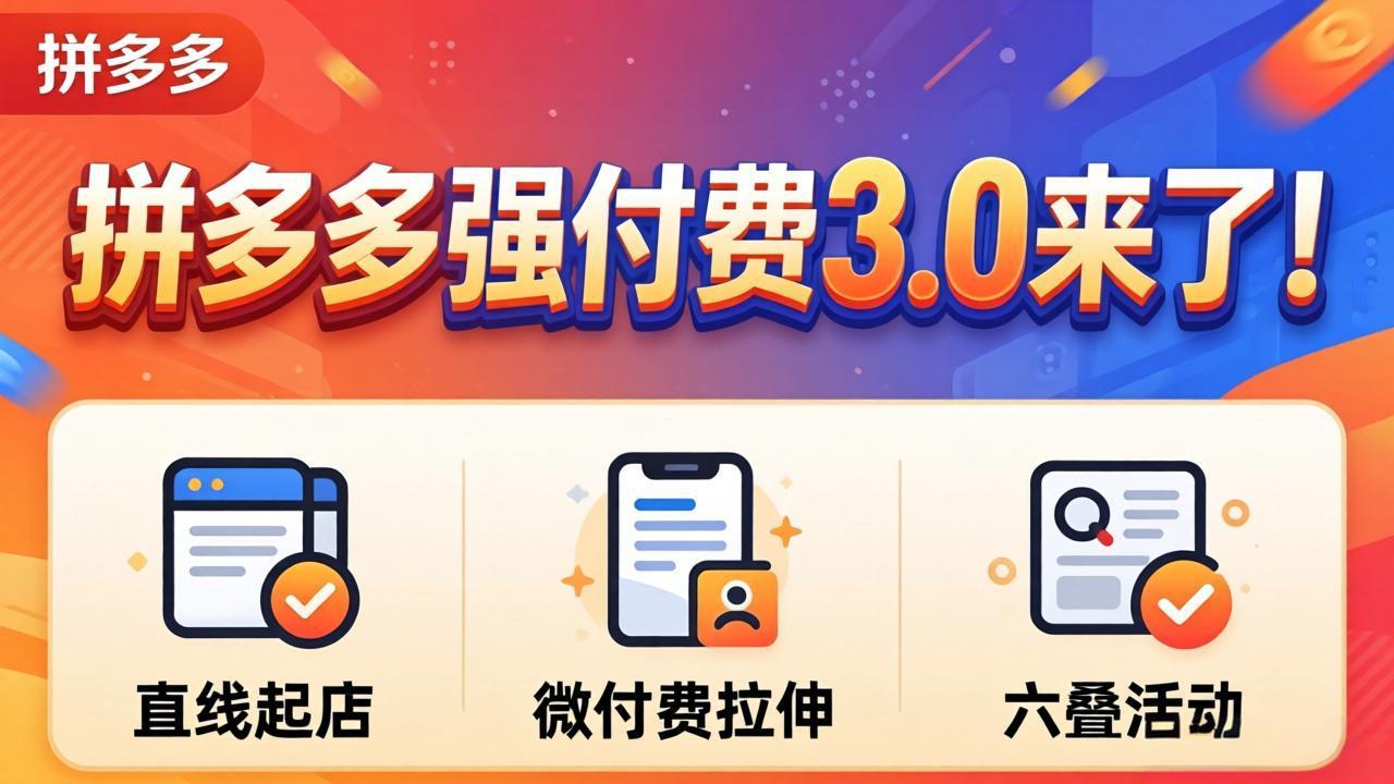 拼多多强付费3.0来了（更新4月）直线起店+微付费拉伸+六叠活动，稳定起店破解流量瓶颈-紫橙资源网