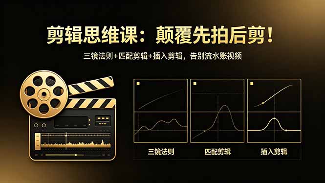 剪辑思维课：颠覆先拍后剪！三镜法则+匹配剪辑+插入剪辑，告别流水账视频-紫橙资源网