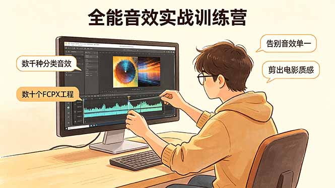全能音效实战训练营：数千种分类音效+数十个FCPX工程，告别音效单一，剪出电影质感-紫橙资源网