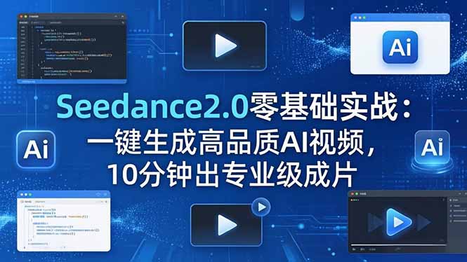 Seedance2.0零基础实战：一键生成高品质AI视频，10分钟出专业级成片-紫橙资源网
