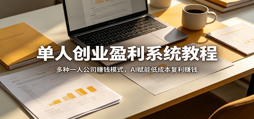 单人创业盈利系统教程：多种一人公司赚钱模式，AI赋能低成本复利赚钱-紫橙资源网