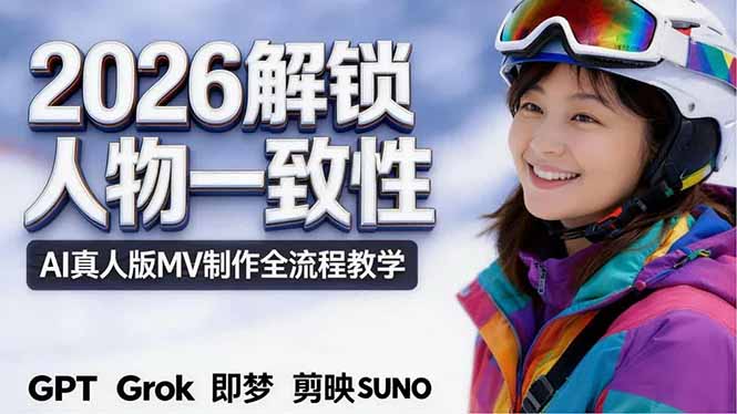 2026独创解锁人物一致性：AI真人版MV制作，不讲空话，不拼概念，全流程实操-紫橙资源网