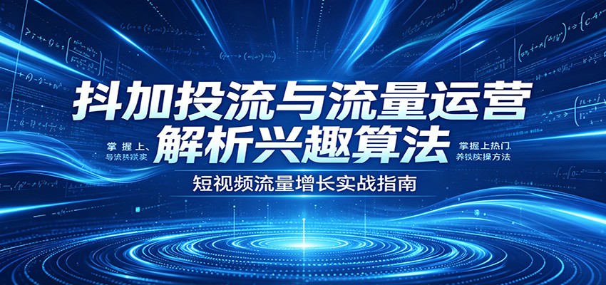 抖加投流与流量运营：解析兴趣算法，掌握上热门、养铁粉实操方法-紫橙资源网