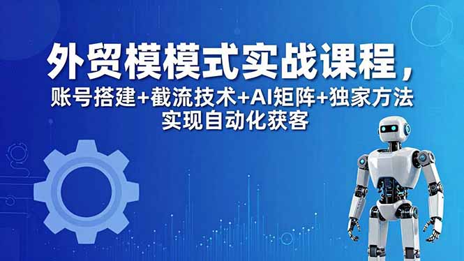 外贸新模式实战课程-更新5月，账号搭建+截流技术+AI矩阵+独家方法实现自动化获客-紫橙资源网