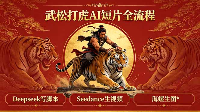 武松打虎AI短片全流程：Deepseek写脚本+Seedance生视频+海螺生图-紫橙资源网