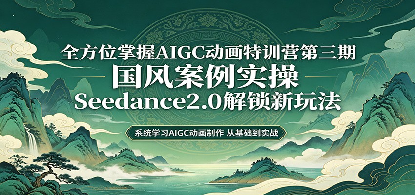 零基础AIGC动画精通第三期：国风案例实操，Seedance2.0解锁新玩法-紫橙资源网