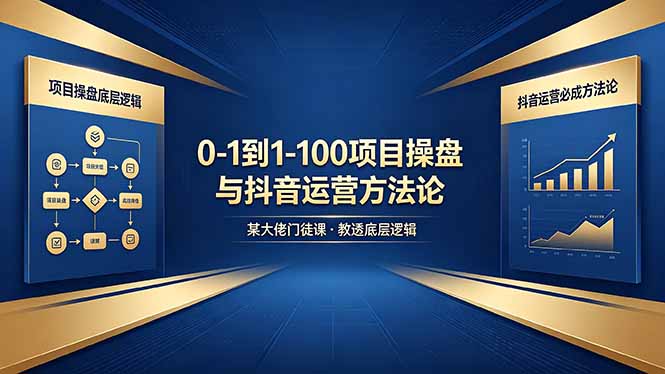 0-1到1-100怎么建?某大佬门徒课教透项目操盘底层逻辑+抖音运营必成方法论-紫橙资源网