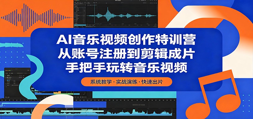 AI音乐视频创作特训营:从账号注册到剪辑成片,手把手玩转音乐视频-紫橙资源网