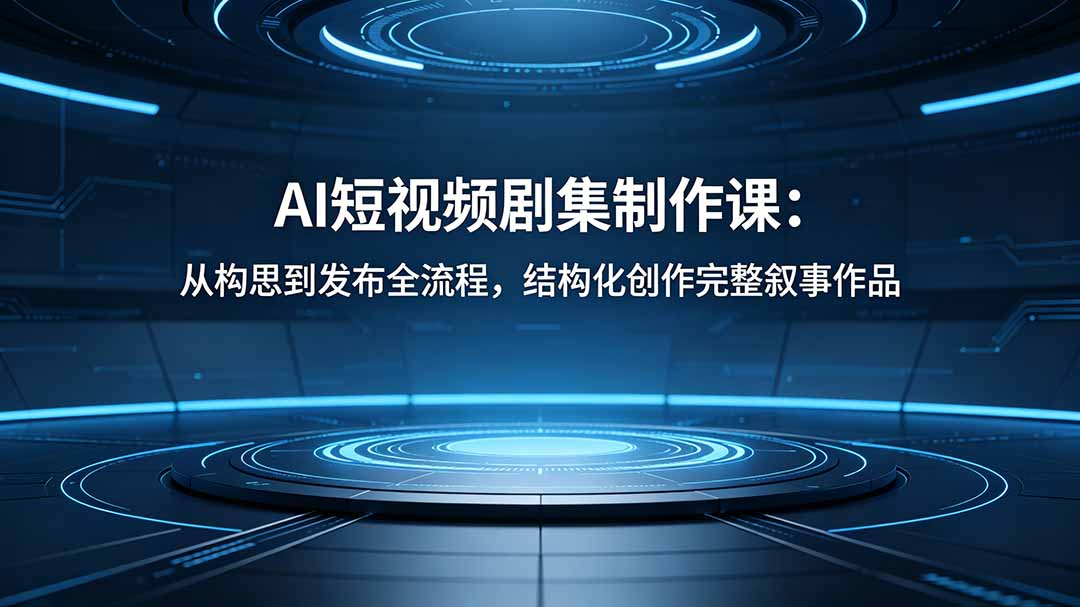AI短视频剧集制作课:从构思到发布全流程,结构化创作完整叙事作品-紫橙资源网