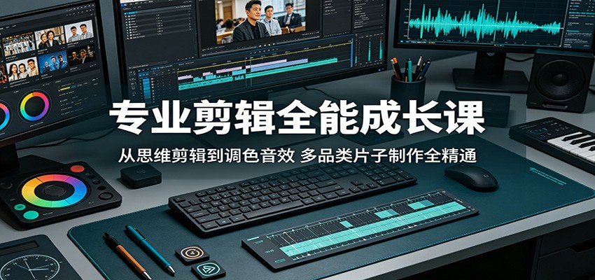 专业剪辑全能成长课:从思维剪辑到调色音效,多品类片子制作全精通-紫橙资源网