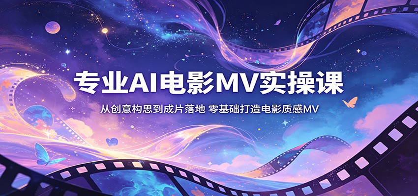 专业AI电影MV实操课：从创意构思到成片落地，零基础打造电影质感MV-紫橙资源网