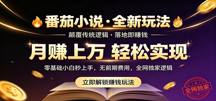 番茄小说5月最新独家玩法,稳定落地实测月入过万!-紫橙资源网