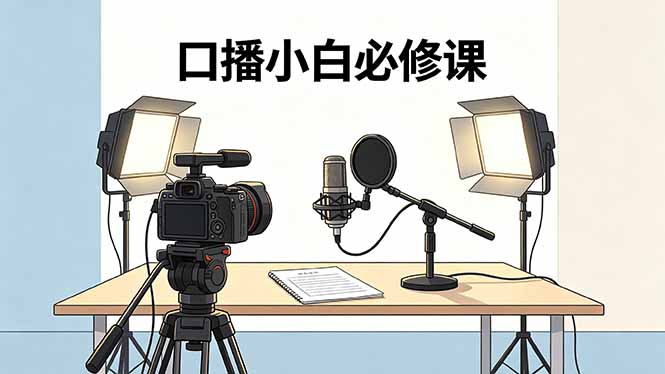 口播小白必修课：录像收音灯光设备+脚本撰写，搭专业级录制场景-紫橙资源网