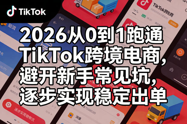 2026从0到1跑通TikTok跨境电商，避开新手常见坑，逐步实现稳定出单（更新0414）-紫橙资源网