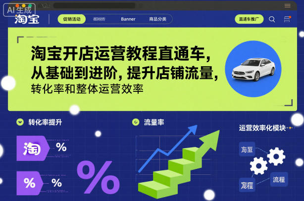 淘宝开店运营教程直通车，从基础到进阶，提升店铺流量，转化率和整体运营效率（更新26年4月14日）-紫橙资源网