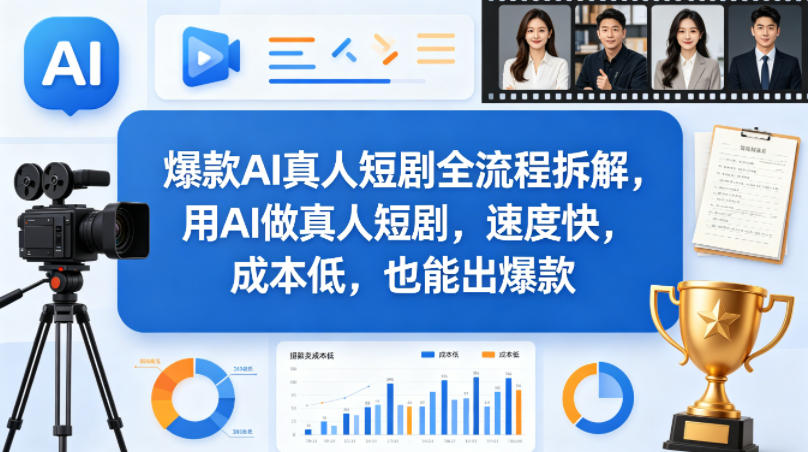 爆款AI真人短剧全流程拆解，用AI做真人短剧，速度快，成本低，也能出爆款-紫橙资源网