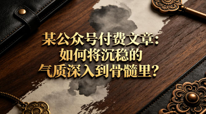 某公众号付费文章：如何将沉稳的气质深入到骨髓里？-紫橙资源网