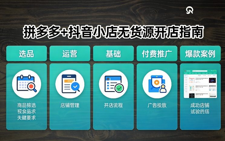 拼多多+抖音小店无货源开店，包括：选品、运营、基础、付费推广、爆款案例等(更新26年4月)-紫橙资源网