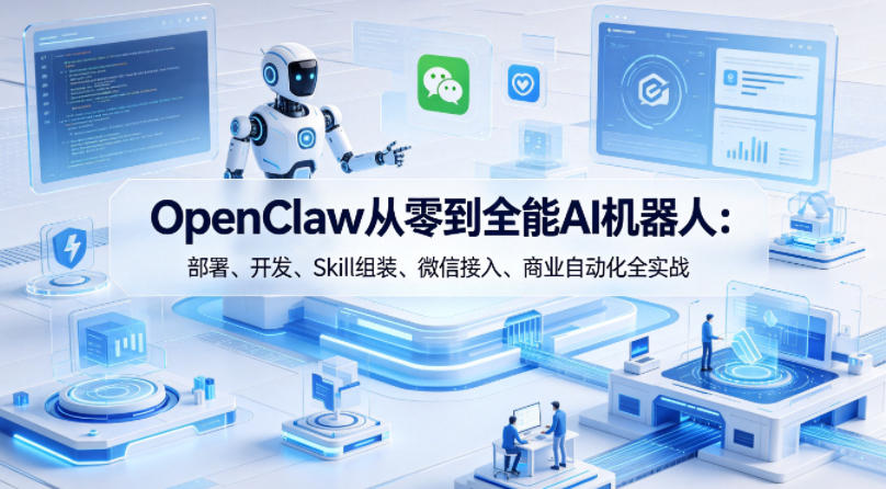 OpenClaw从零到全能AI机器人：部署、开发、Skill组装、微信接入、商业自动化全实战-紫橙资源网