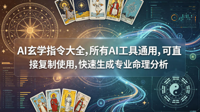 AI玄学指令大全，所有AI工具通用，可直接复制使用，快速生成专业命理分析-紫橙资源网