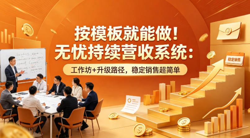 按模板就能做！无忧持续营收系统：工作坊+升级路径，稳定销售超简单【原创双语字幕】-紫橙资源网