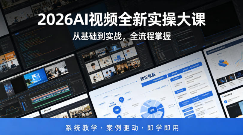 2026AI视频全新实操大课,从基础到实战,全流程掌握,系统教学·案例驱动·即学即用-紫橙资源网