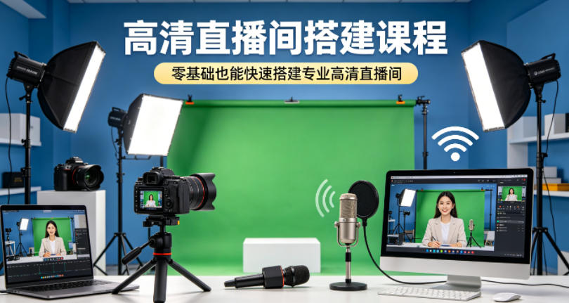 高清直播间搭建课程，零基础也能快速搭建专业高清直播间-紫橙资源网