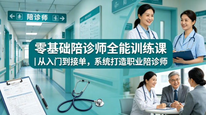 零基础陪诊师全能训练课｜从入门到接单，系统打造职业陪诊师-紫橙资源网