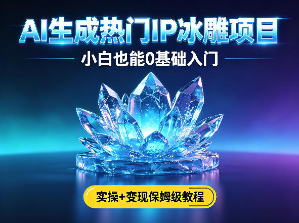 AI生成热门ip冰雕项目,小白也能0基础入门,实操+变现保姆级教程-紫橙资源网