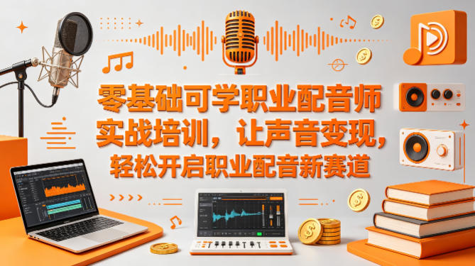 零基础可学职业配音师实战培训,让声音变现,轻松开启职业配音新赛道-紫橙资源网