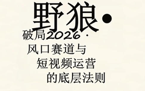 野狼团队·多平台实操运营课,覆盖AI口播、服装、好物、漫剪等热门玩法(更新4月)-紫橙资源网