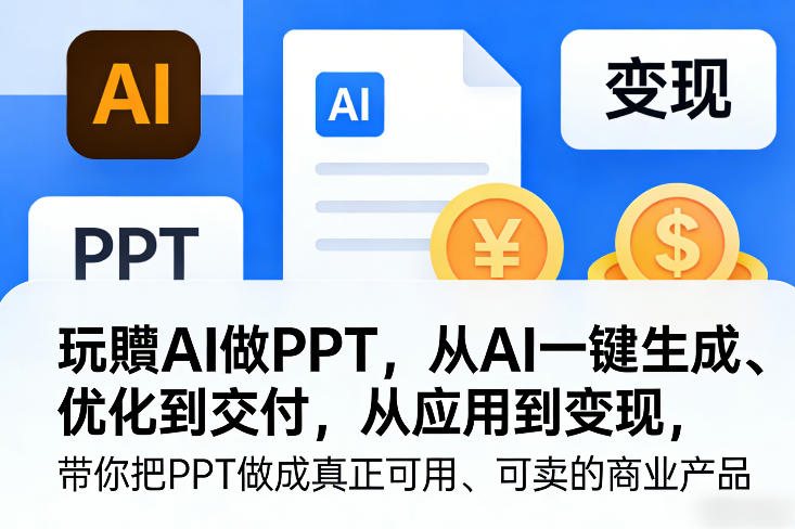 玩賺AI做PPT,从AI一键生成、优化到交付,从应用到变现,带你把PPT做成真正可用、可卖的商业产品(更新0421)-紫橙资源网