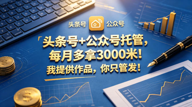 头条号+公众号托管,每月多拿3000米!我提供作品,你只管发!-紫橙资源网